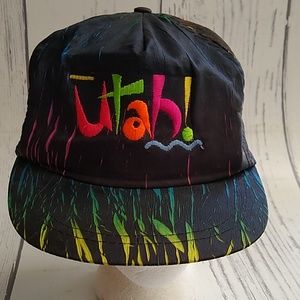 Vintage 80s Utah Rainbow Adjustable Snapback Hat